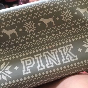 Grey and white Makeup bag from pink